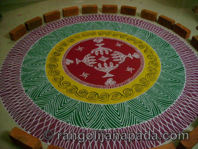 rangolijanapada.com,dr.bharathi maravanthe, rangoli artist, rangoli excibution by bharathi maravanthe  rangolijanapada.com